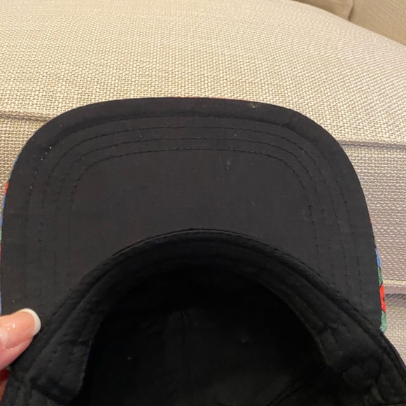 Zelda Nintendo Black Hat w Bright Pattern Brim / Gold Logo / Snap Back - Picture 6 of 10